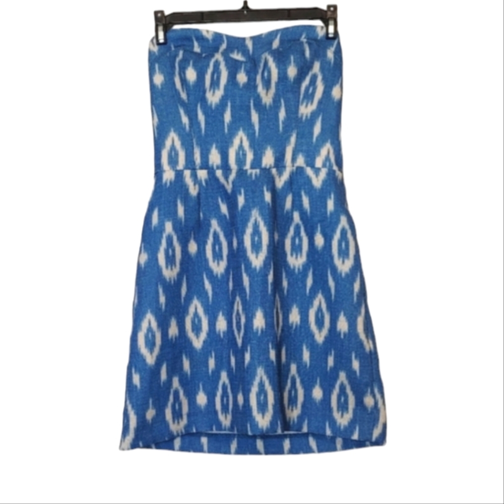 Dolce Vita Women's Strapless Blue White Summer Lave Up Mini Dress Size XS